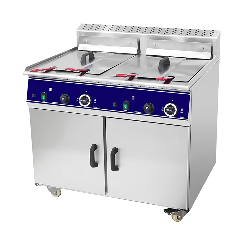 Standing Stainless Steel Natural Gas/LPG Commercial Deep Fryer