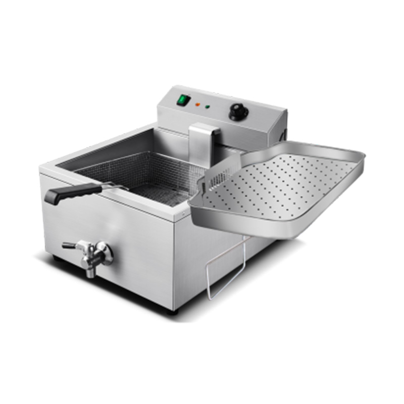 Side Oil Drainer Stainless Steel Electric Commercial Countertop Deep Fryer
