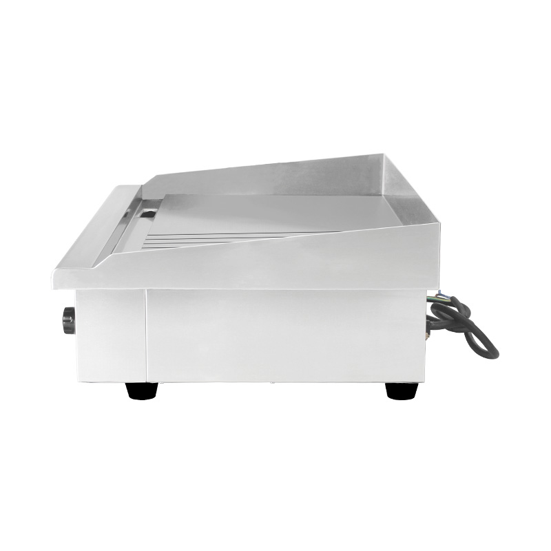 Half Smooth Half Groove Plate Pattern Stainless Steel Commercial Kitchen Countertop Electric Griddle