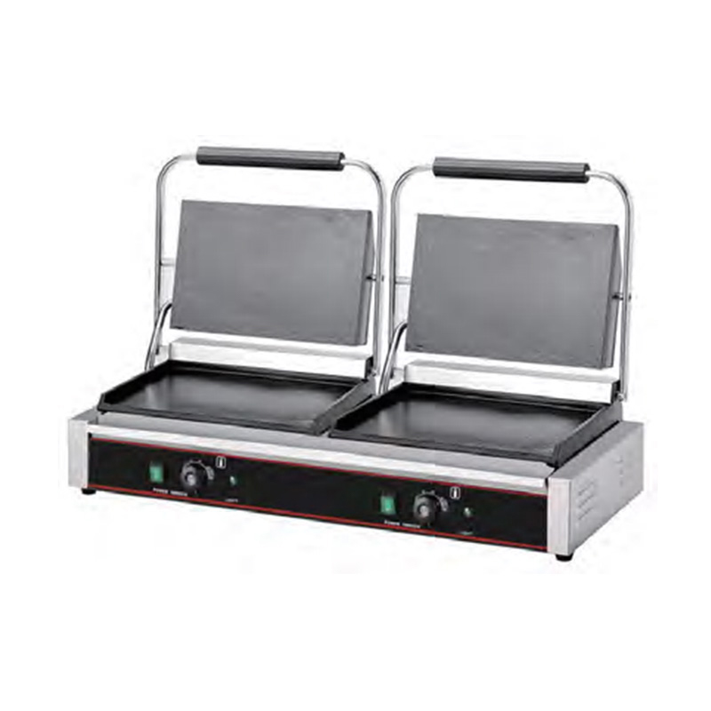 Stainless Steel Commercial Electric Double Plates Panini Grill Kitchen Machine