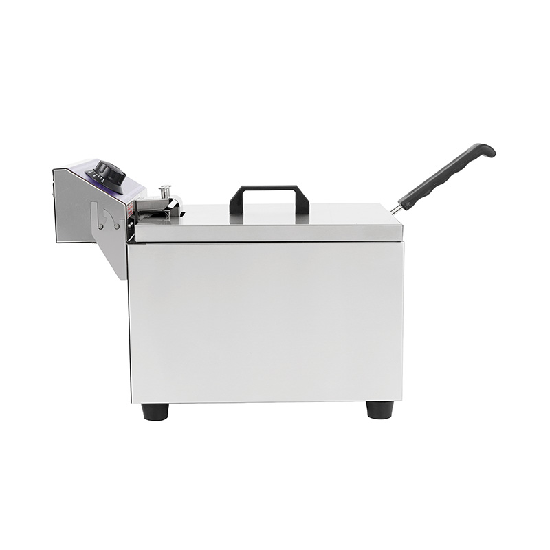 Blue Panel Stainless Steel Electric Commercial Countertop Deep Fryer with Single Basket