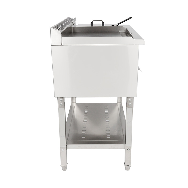 Flat Plate Pattern Stainless Steel Natural Gas/LPG Standing Griddle and Fryer