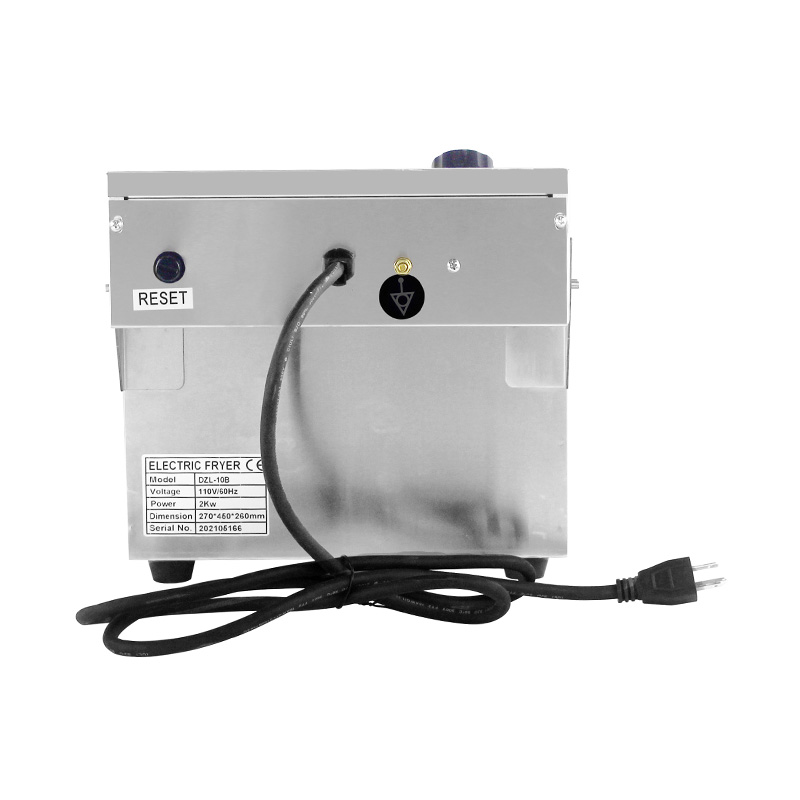 Blue Panel Stainless Steel Electric Commercial Countertop Deep Fryer with Single Basket