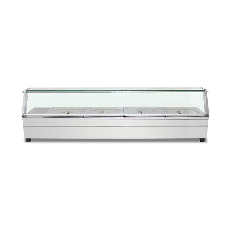 Stainless Steel Commercial Insulated Bain Marie With Tempered Glass Sneeze Guard