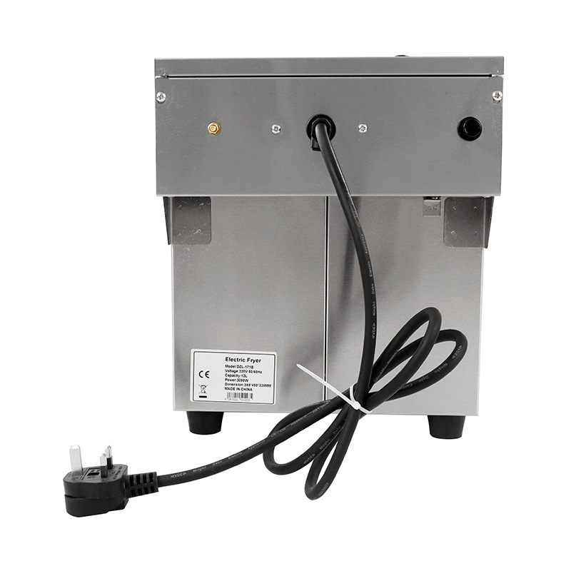 Blue Panel Stainless Steel Electric Commercial Countertop Deep Fryer with Single Basket