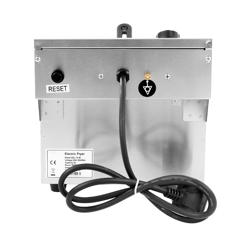 Blue Panel Stainless Steel Electric Commercial Countertop Deep Fryer with Single Basket