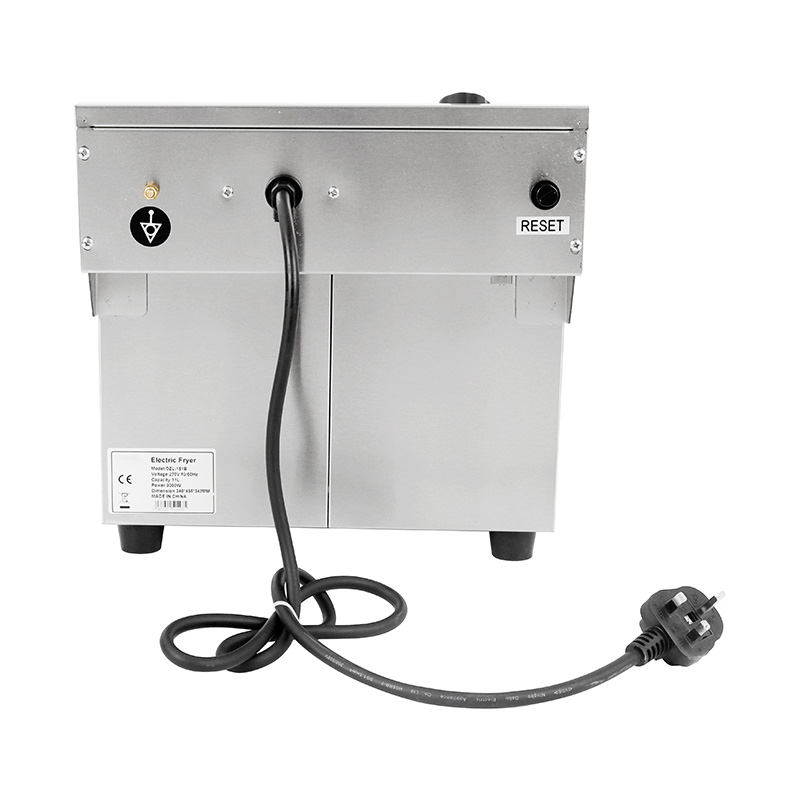 Blue Panel Stainless Steel Electric Commercial Countertop Deep Fryer with Single Basket