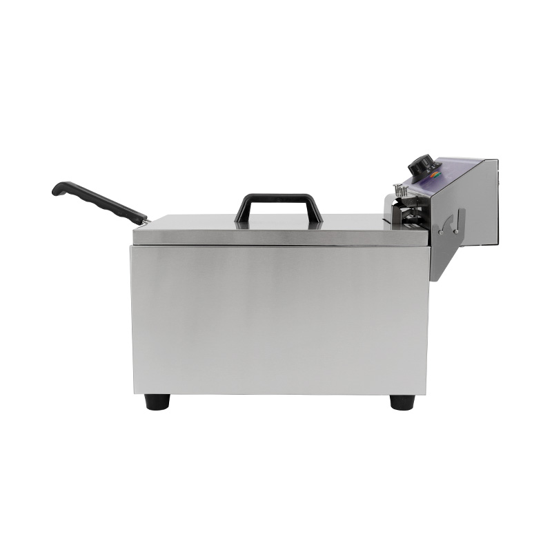 Blue Panel Stainless Steel Electric Commercial Countertop Deep Fryer with Single Basket