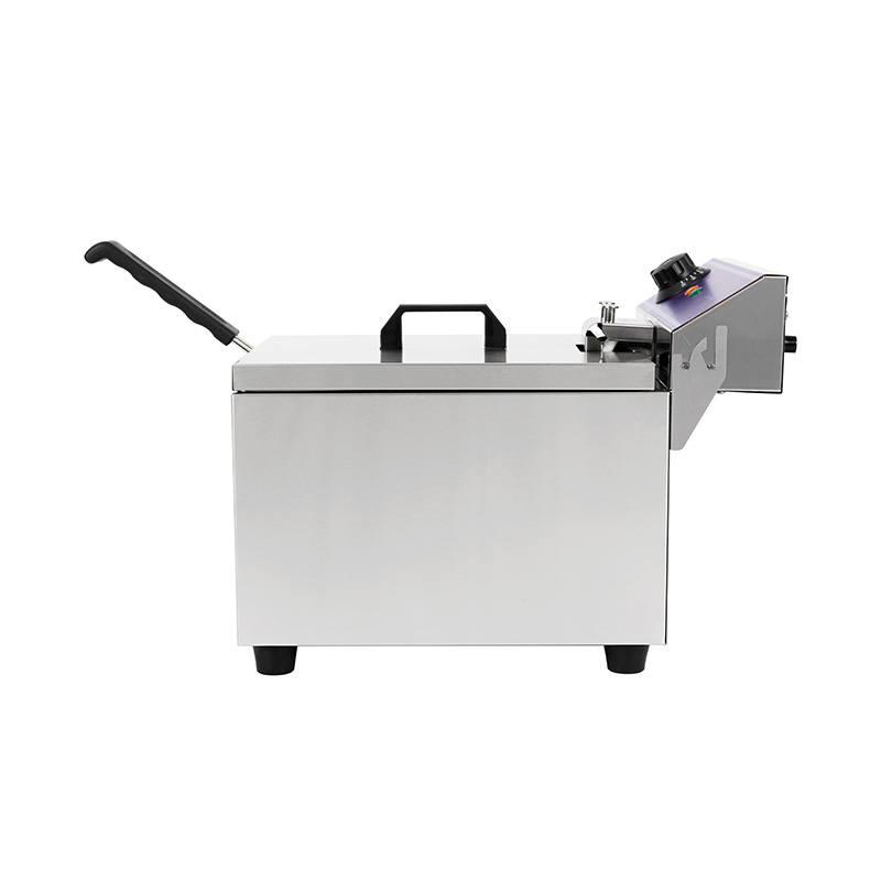 Blue Panel Stainless Steel Electric Commercial Countertop Deep Fryer with Single Basket