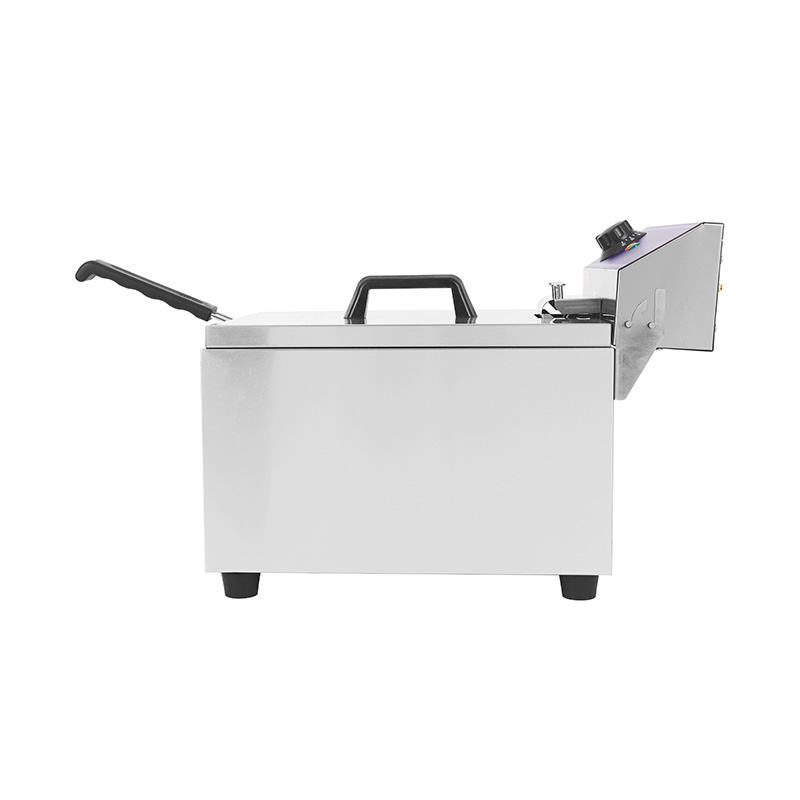 Blue Panel Stainless Steel Electric Commercial Countertop Deep Fryer with Single Basket