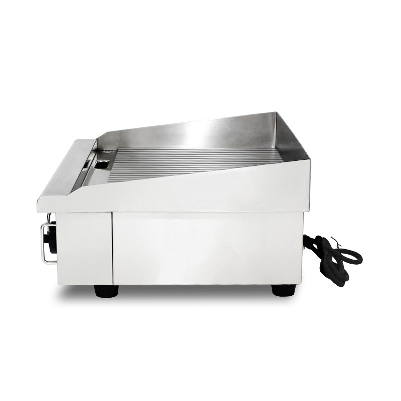 Groove Plate Pattern Stainless Steel Commercial Kitchen Countertop Electric Griddle