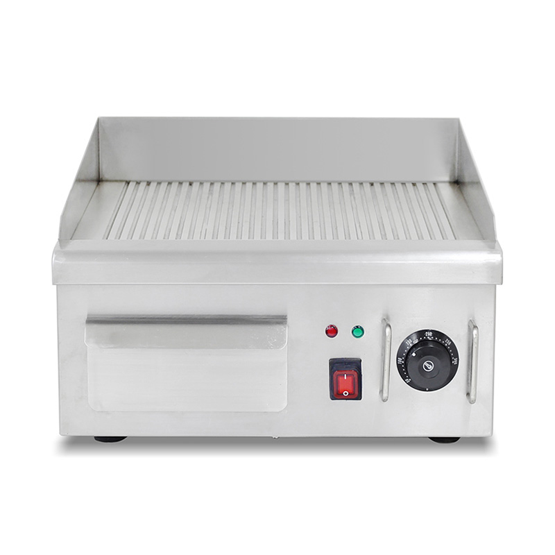 Groove Plate Pattern Stainless Steel Commercial Kitchen Countertop Electric Griddle