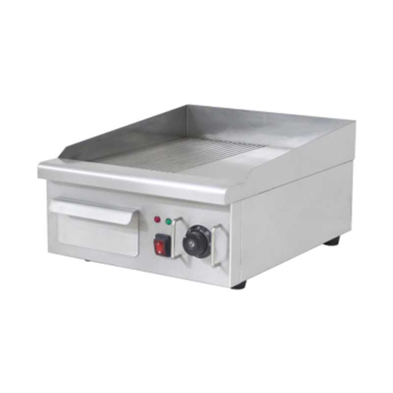 Half Smooth Half Groove Plate Pattern Stainless Steel Commercial Kitchen Countertop Electric Griddle