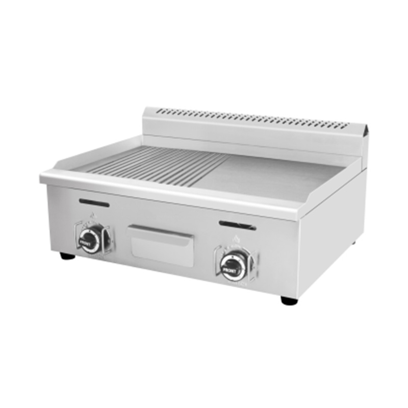 Half Smooth Half Groove Plate Pattern Stainless Steel Natural Gas/LPG Commercial Griddle