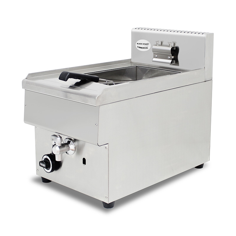 Stainless Steel Natural Gas/LPG Commercial Countertop Deep Fryer with Valve