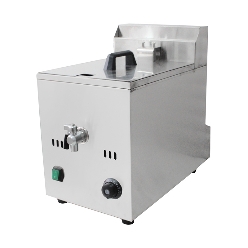 Stainless Steel Natural Gas/LPG Commercial Countertop Deep Fryer with Valve