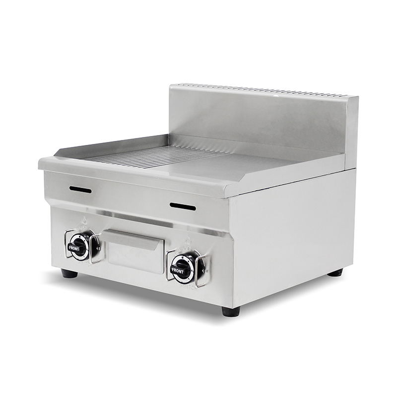 Half Smooth Half Groove Plate Pattern Stainless Steel Natural Gas/LPG Commercial Griddle
