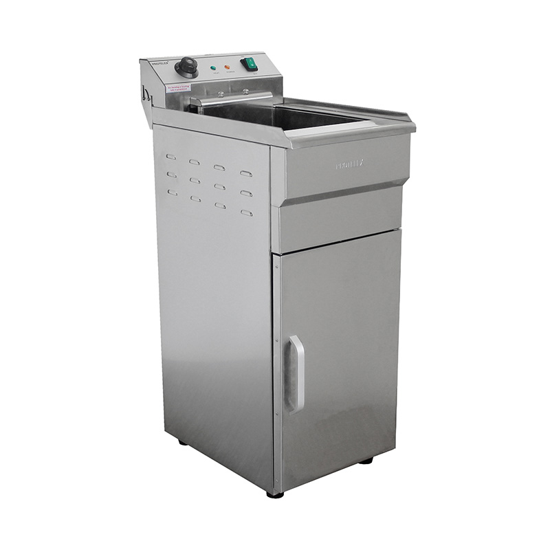 Stainless Steel Electric Commercial Standing Deep Fryer With Cabinet