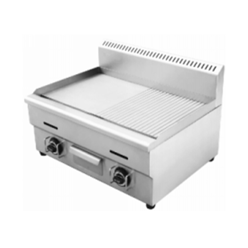 Half Smooth Half Groove Plate Pattern Stainless Steel Natural Gas/LPG Commercial Griddle