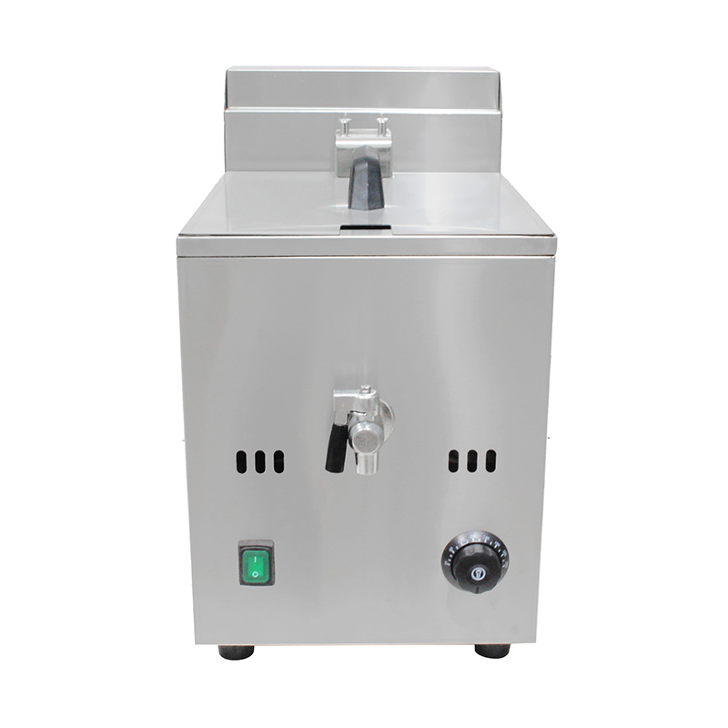 Stainless Steel Natural Gas/LPG Commercial Countertop Deep Fryer with Valve