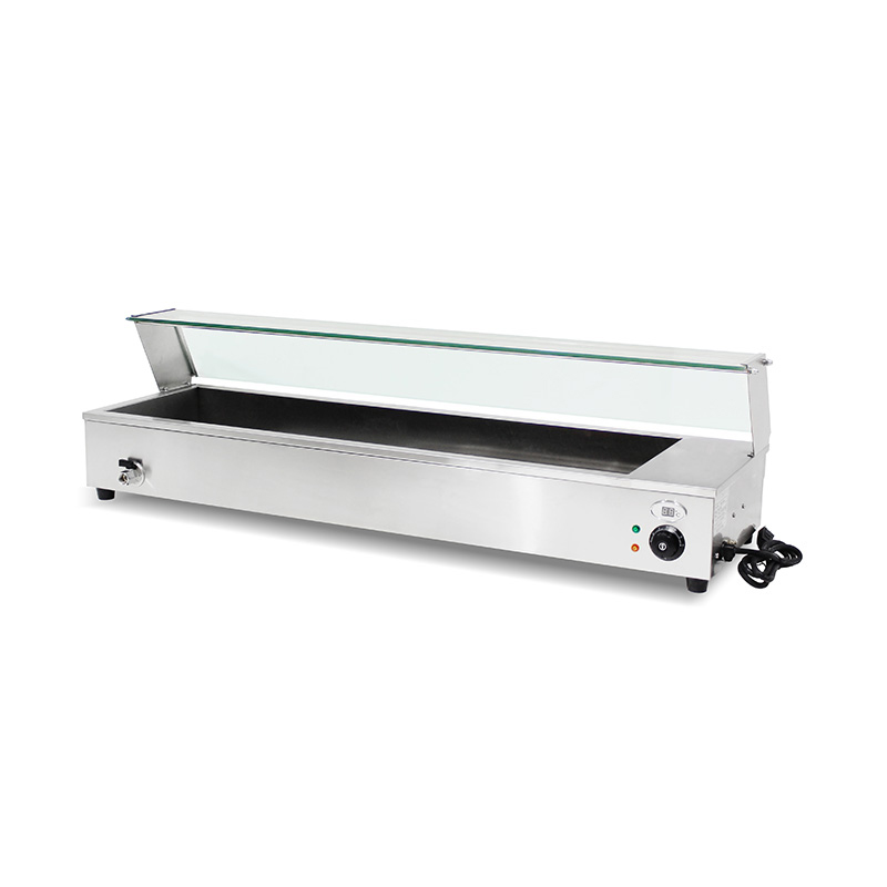 Stainless Steel Commercial Insulated Bain Marie With Tempered Glass Sneeze Guard