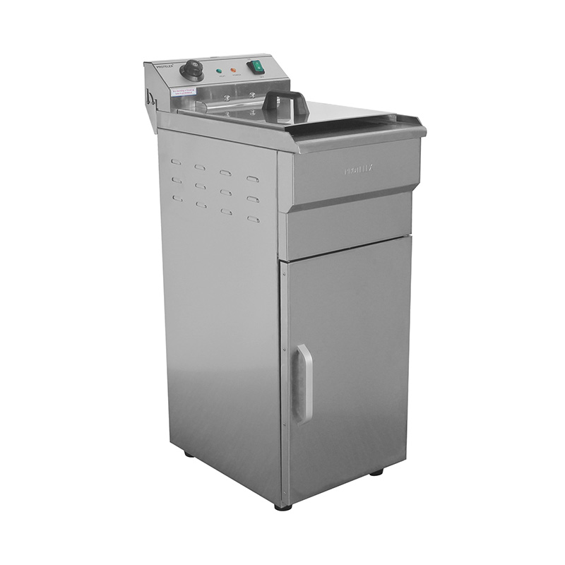 Stainless Steel Electric Commercial Standing Deep Fryer With Cabinet