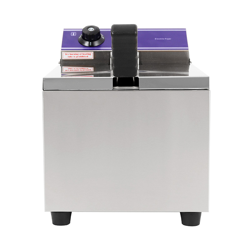 Blue Panel Stainless Steel Electric Commercial Countertop Deep Fryer with Single Basket