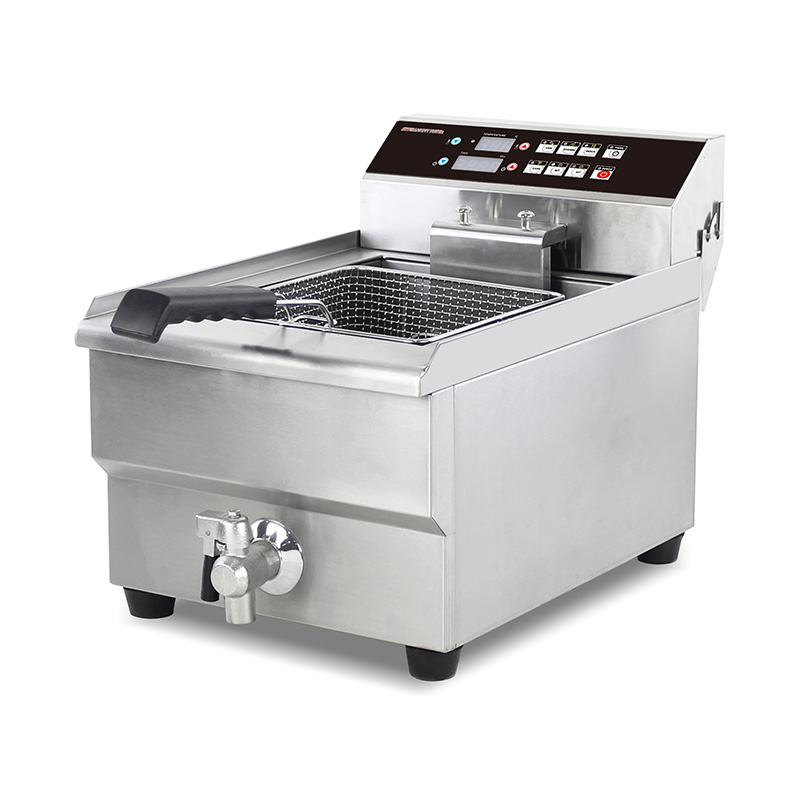 Computer Control Panel Stainless Steel Electric Commercial Countertop Deep Fryer