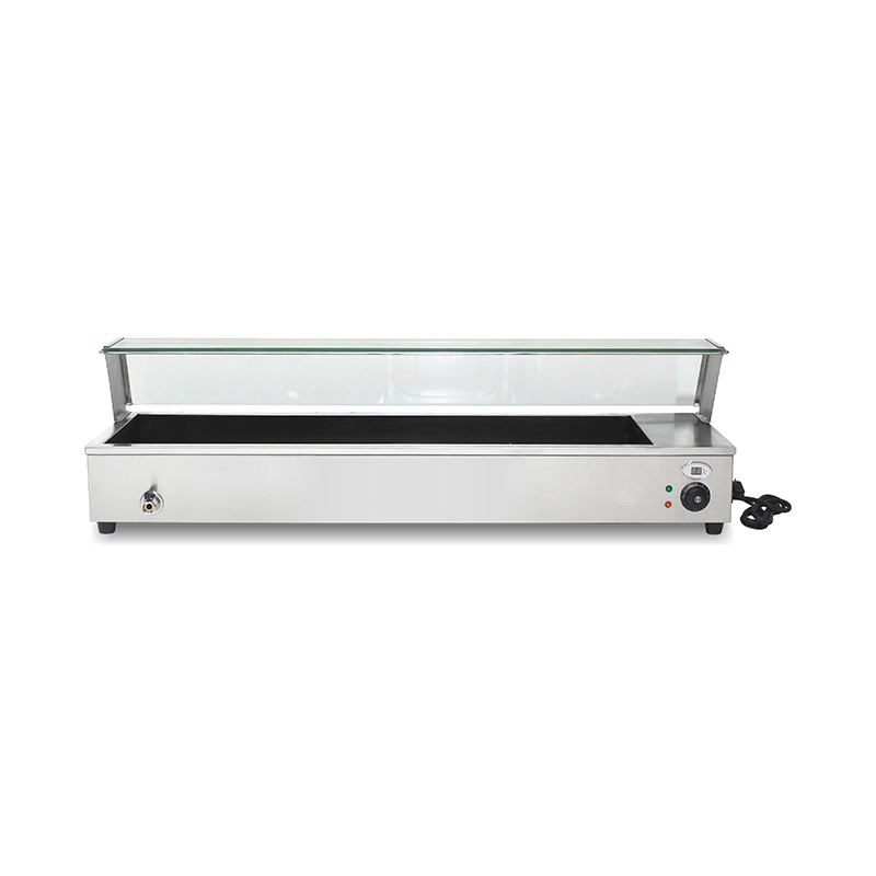 Stainless Steel Commercial Insulated Bain Marie With Tempered Glass Sneeze Guard