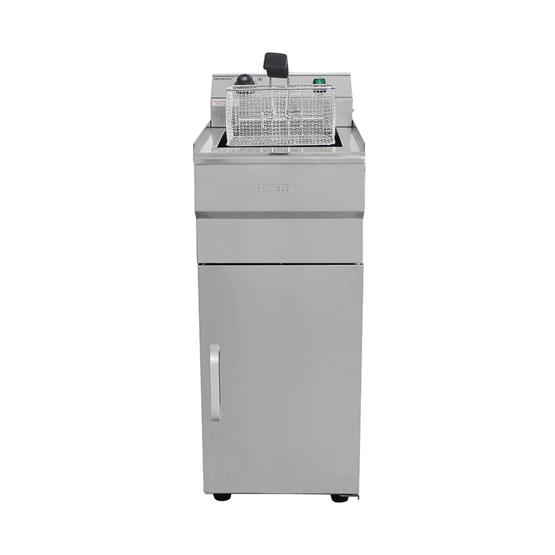 Stainless Steel Electric Commercial Standing Deep Fryer With Cabinet