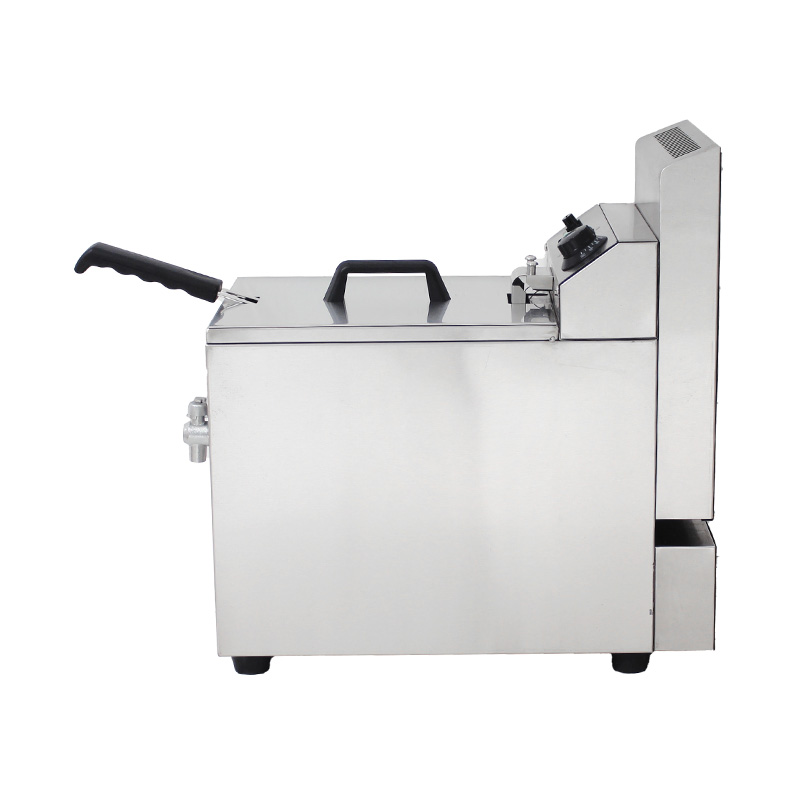 Stainless Steel Natural Gas/LPG Commercial Countertop Deep Fryer with Valve