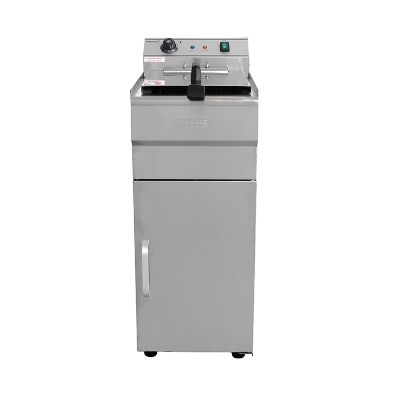 Stainless Steel Electric Commercial Standing Deep Fryer With Cabinet