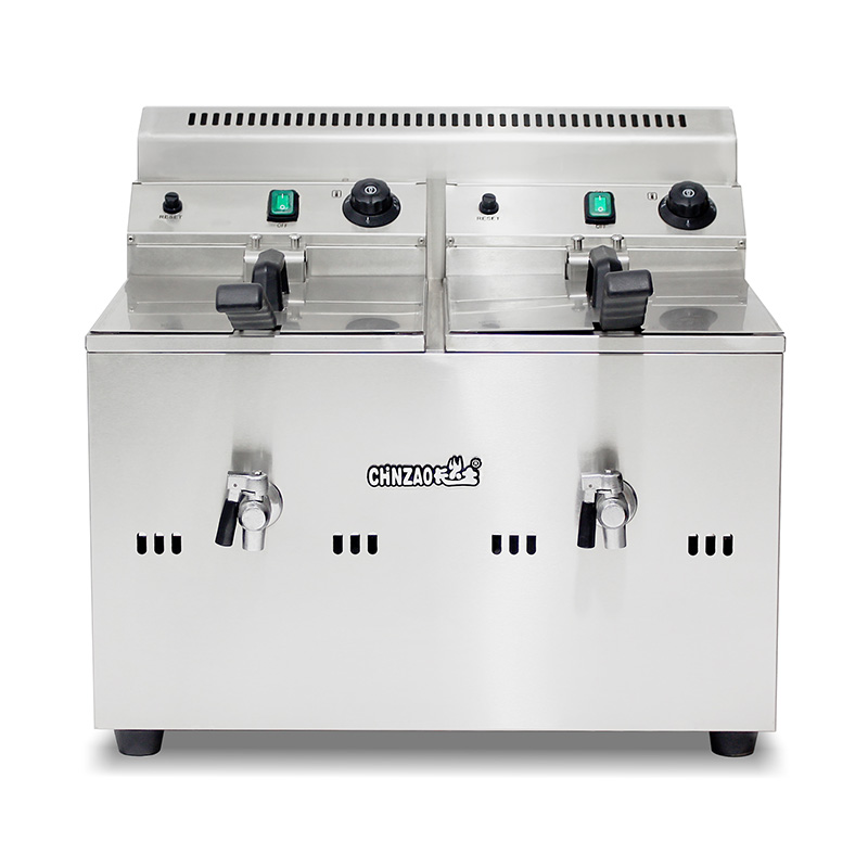 Stainless Steel Natural Gas/LPG Commercial Countertop Deep Fryer with Valve