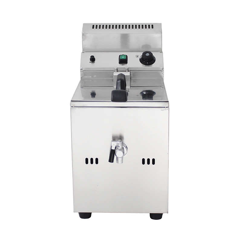 Stainless Steel Natural Gas/LPG Commercial Countertop Deep Fryer with Valve