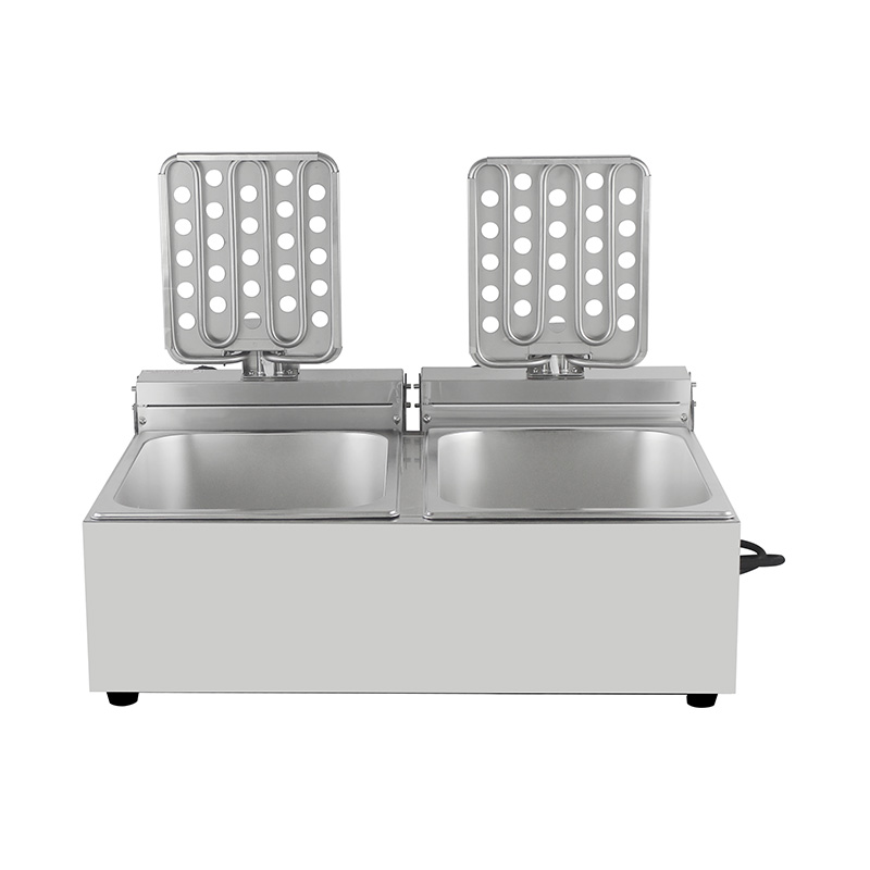Blue Panel Stainless Steel Electric Commercial Countertop Deep Fryer with Double Basket