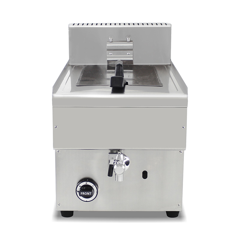 Stainless Steel Natural Gas/LPG Commercial Countertop Deep Fryer with Valve