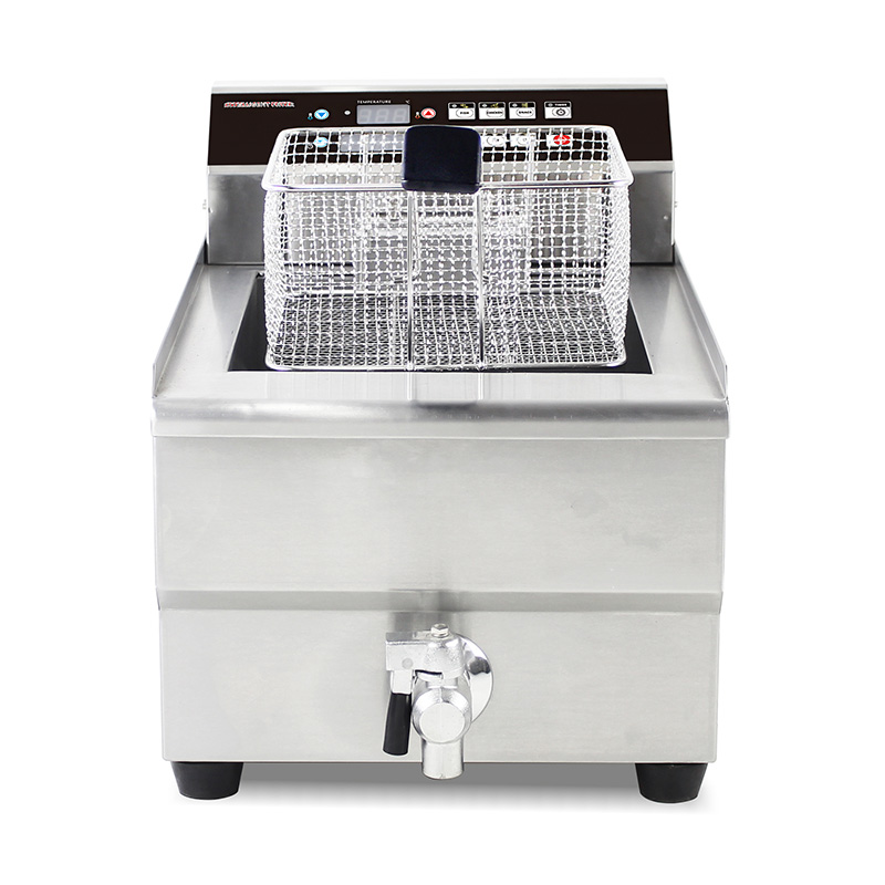 Computer Control Panel Stainless Steel Electric Commercial Countertop Deep Fryer