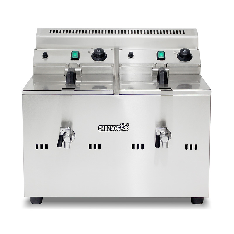 Stainless Steel Natural Gas/LPG Commercial Countertop Deep Fryer with Valve