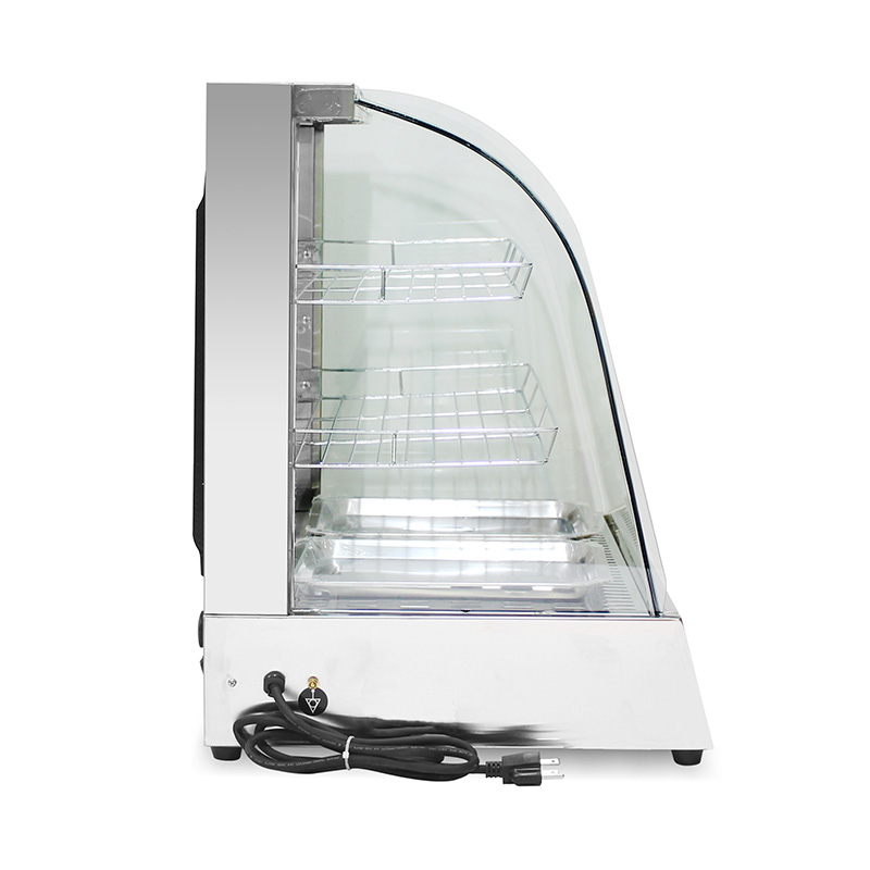 Stainless Steel Commercial Kitchen Electric Arc Glass Food Display Warmer Machine