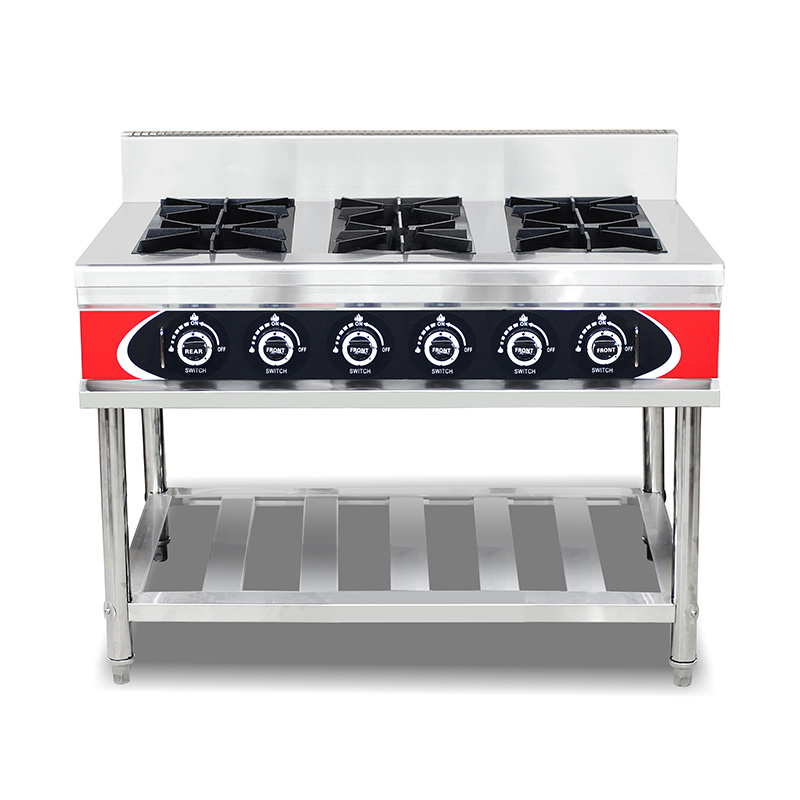 Stainless Steel Commercial Kitchen Natural Gas/LPG Stove Machine