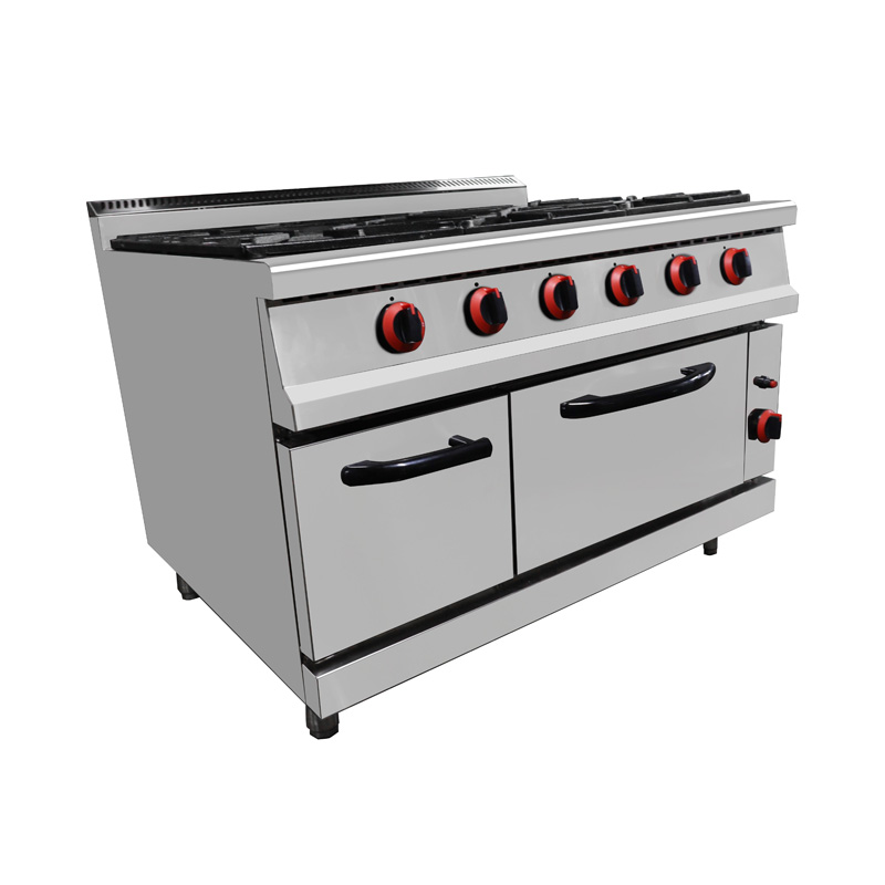 Stainless Steel Natural Gas/LPG Commercial Cabinet Cook Stove with oven